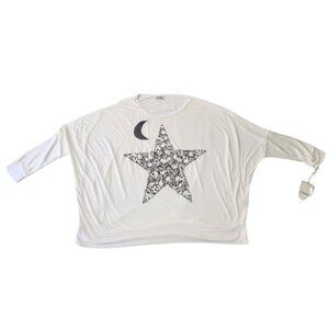 Share Lauren Moshi Oversized Top Skull‎ Star And Moon Size M/L